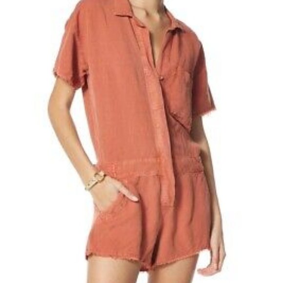 Rust colored short jumper raw edges young fabulous broke sz L Anthropologie - Picture 1 of 2
